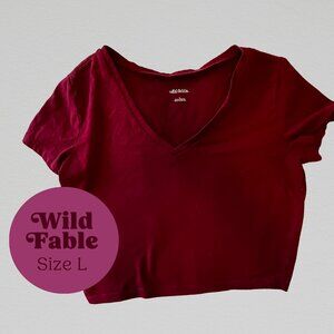 Wild Fable V-Neck Crop Tee